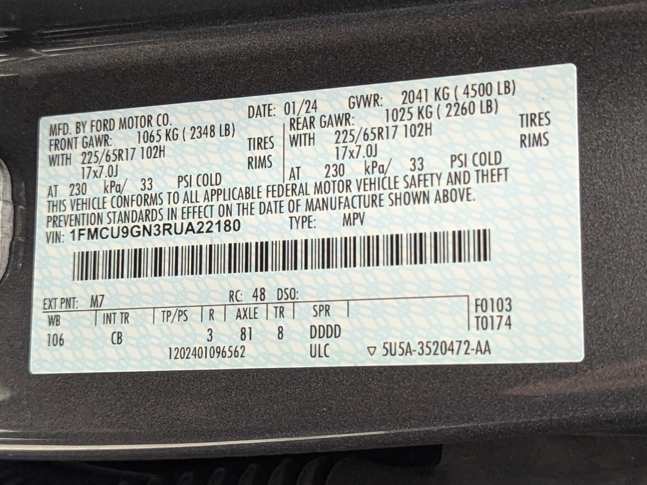 Certified 2024 Ford Escape Active image 17