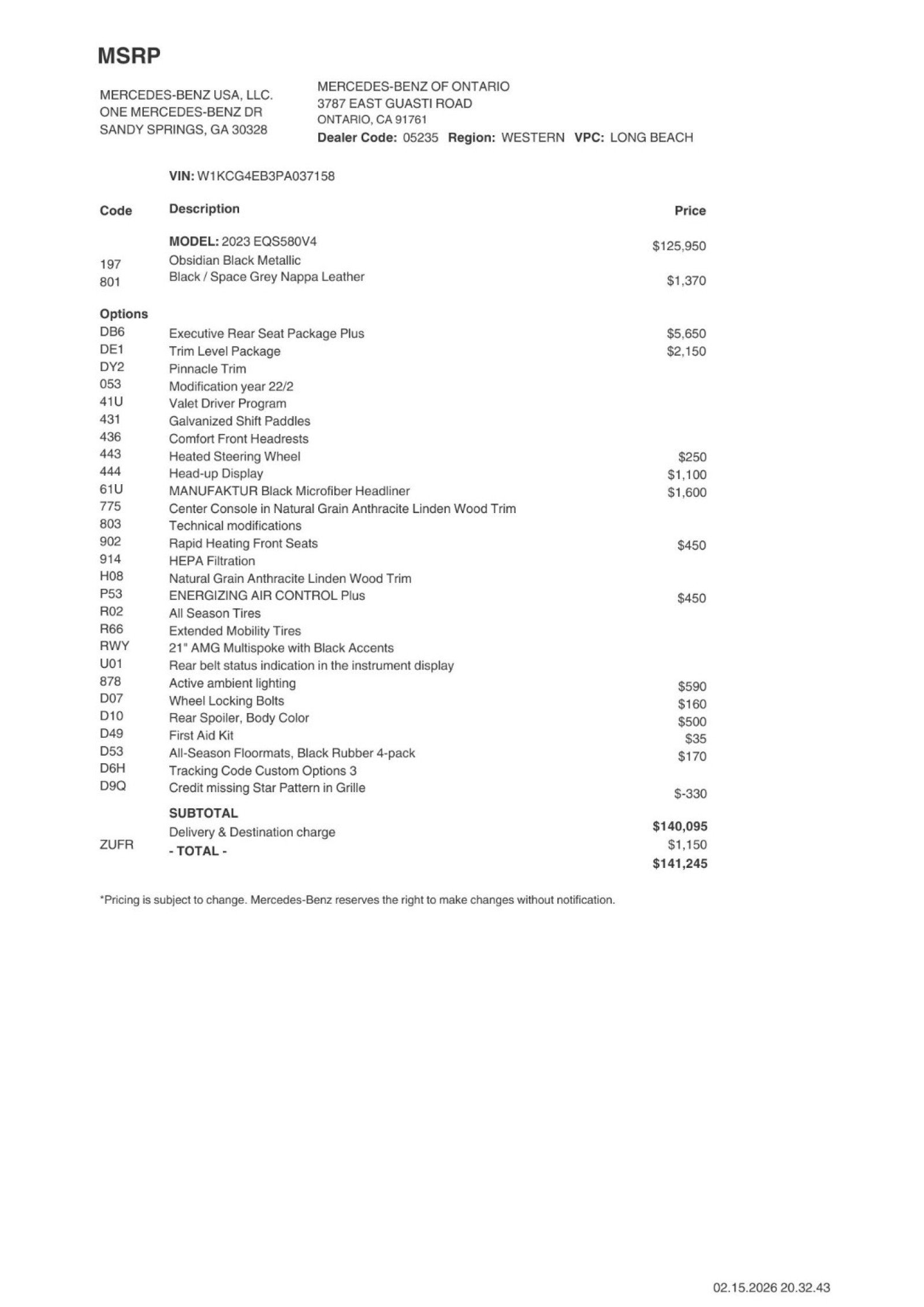 Certified 2023 Mercedes-Benz EQS 580 EQS 580 image 2