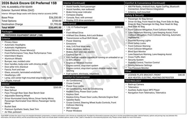 New 2026 Buick Encore GX Preferred image 26