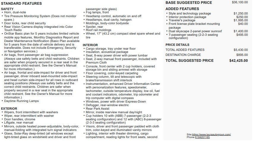 Used 2017 Chevrolet Traverse LT w/ Traveler's Package image 2