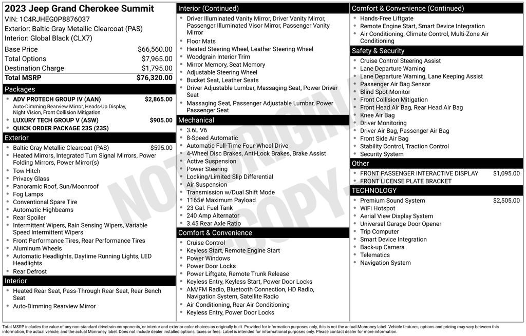 Used 2023 Jeep Grand Cherokee Summit w/ Adv Protech Group IV image 47