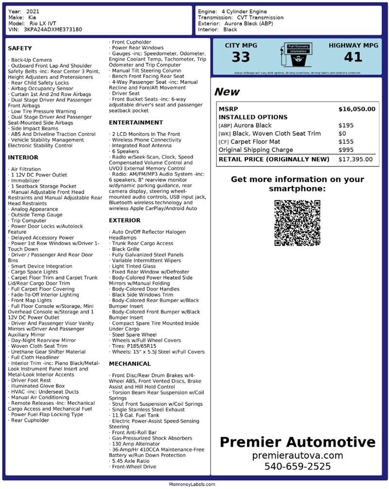 Used 2021 Kia Rio LX image 2