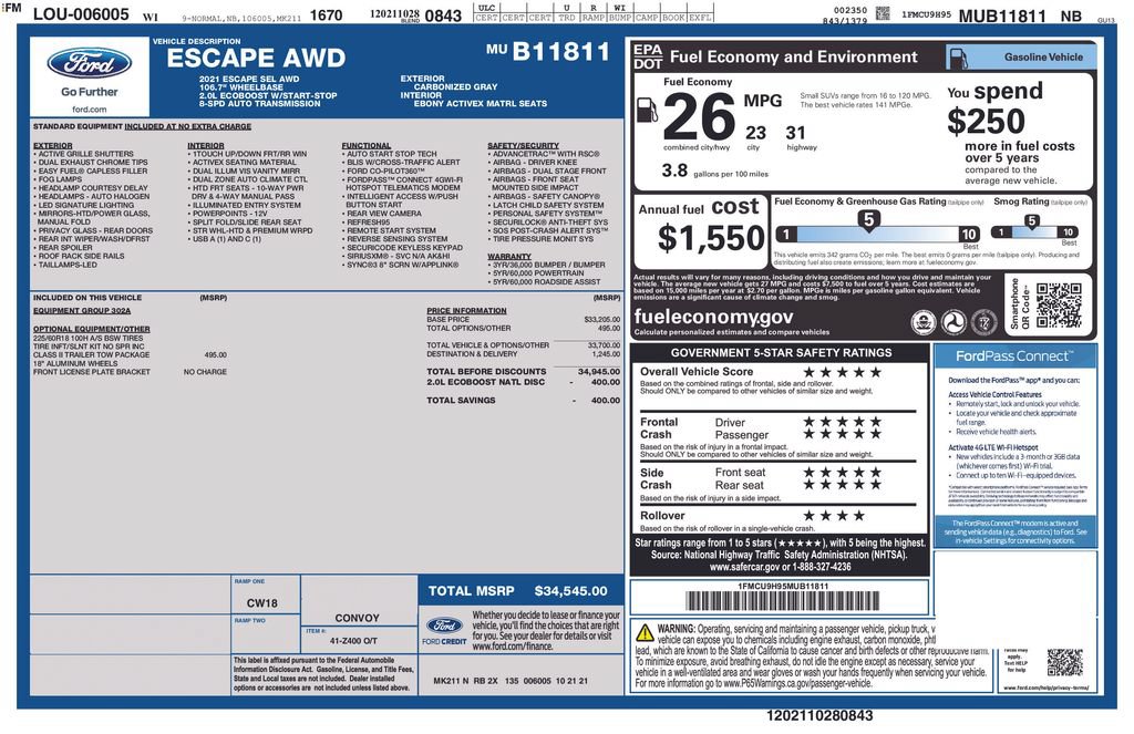 Certified 2021 Ford Escape SEL w/ Class II Trailer Tow Package AWD/4WD video 4