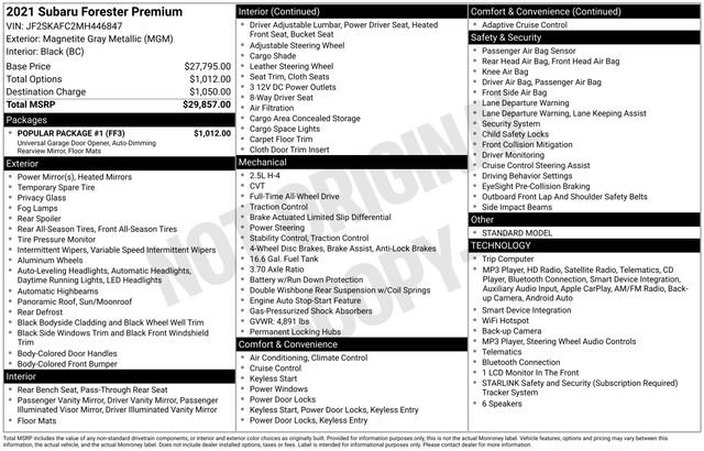 Used 2021 Subaru Forester Premium w/ Popular Package #1 AWD/4WD image 35
