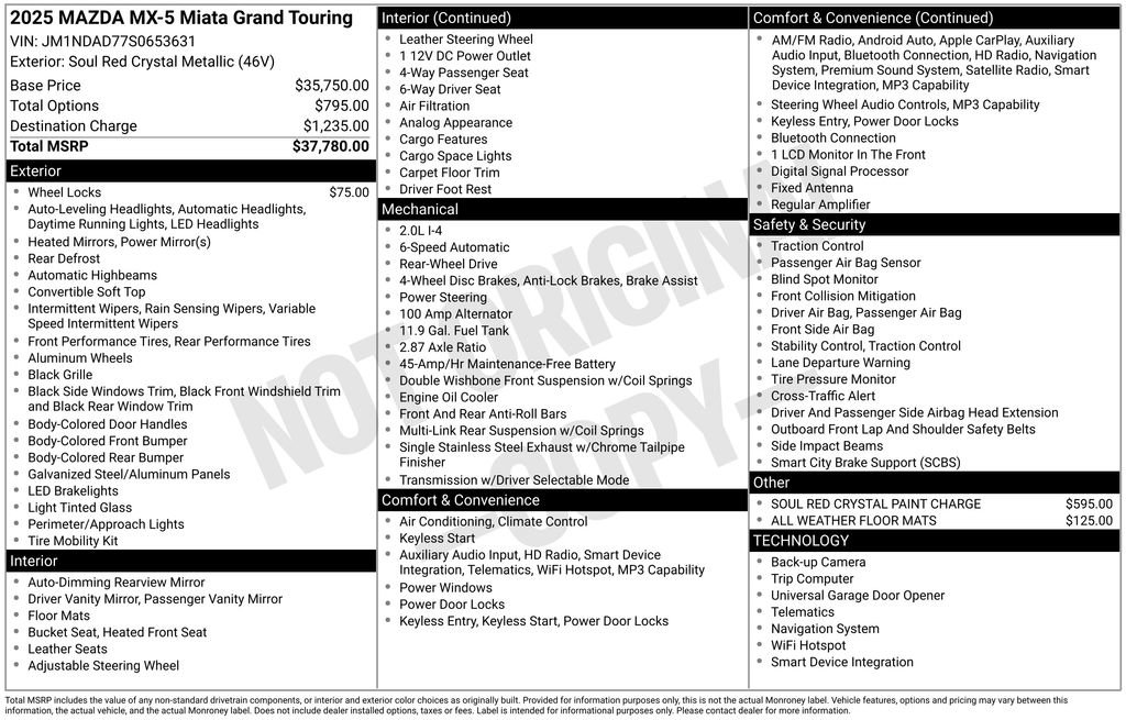 New 2025 MAZDA MX-5 Miata Grand Touring image 7