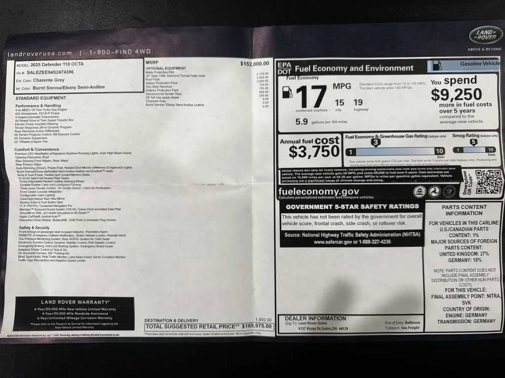 Used 2025 Land Rover Defender 110 image 84