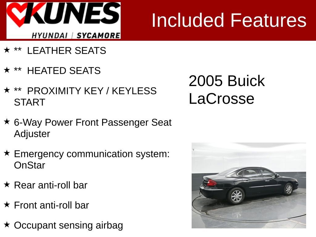 Used 2005 Buick LaCrosse CXL w/ Gold Convenience Package FWD image 2
