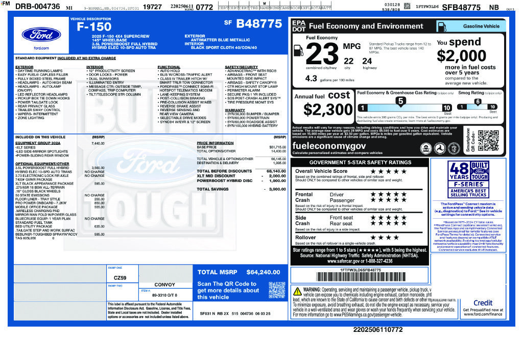 Used 2025 Ford F150 XLT w/ Equipment Group 302A MID AWD/4WD image 28