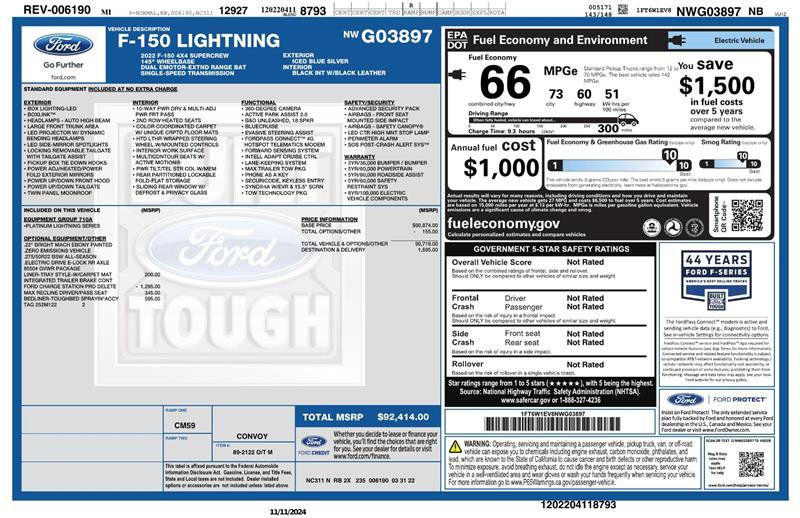 Used 2022 Ford F150 Lightning Platinum image 2