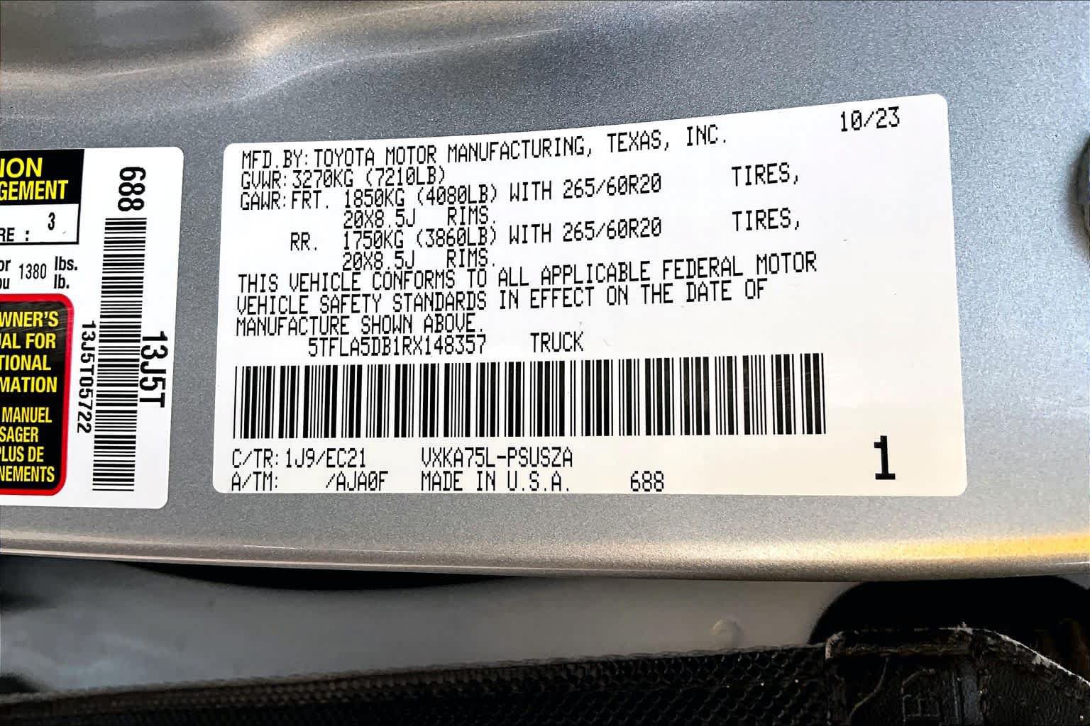 Used 2024 Toyota Tundra SR5 w/ SR5 Premium Package AWD/4WD image 33