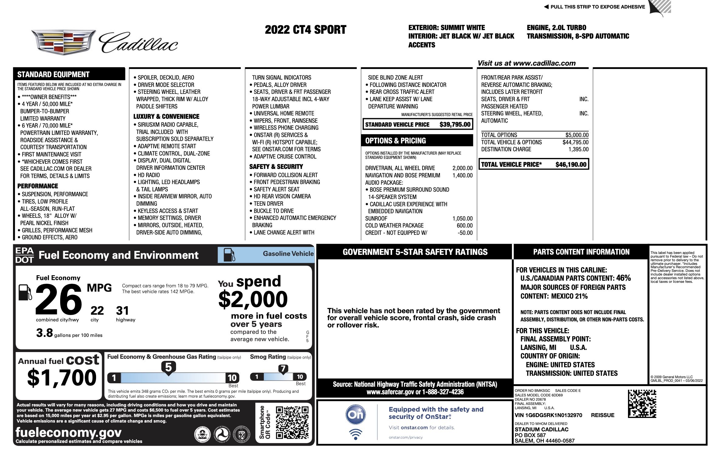 Used 2022 Cadillac CT4 Sport image 5