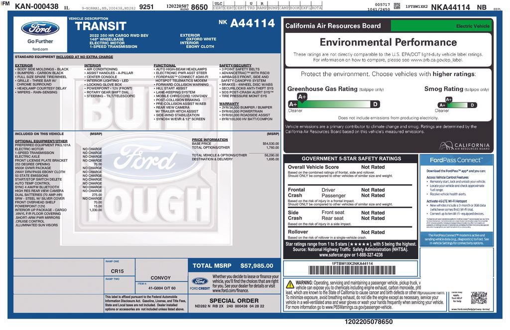 Used 2022 Ford E-Transit 148 High Roof w/ Interior Upgrade Package RWD image 16