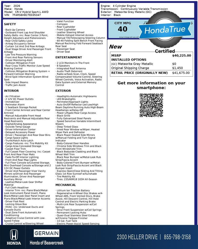 Certified 2026 Honda CR-V Sport-L image 11