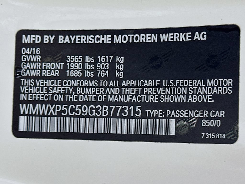Used 2016 MINI Cooper 2-Door Hardtop FWD image 29