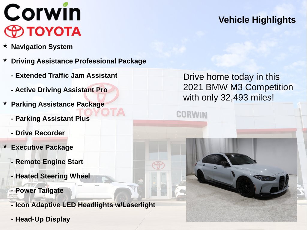 Used 2021 BMW M3 Competition w/ Executive Package RWD image 7