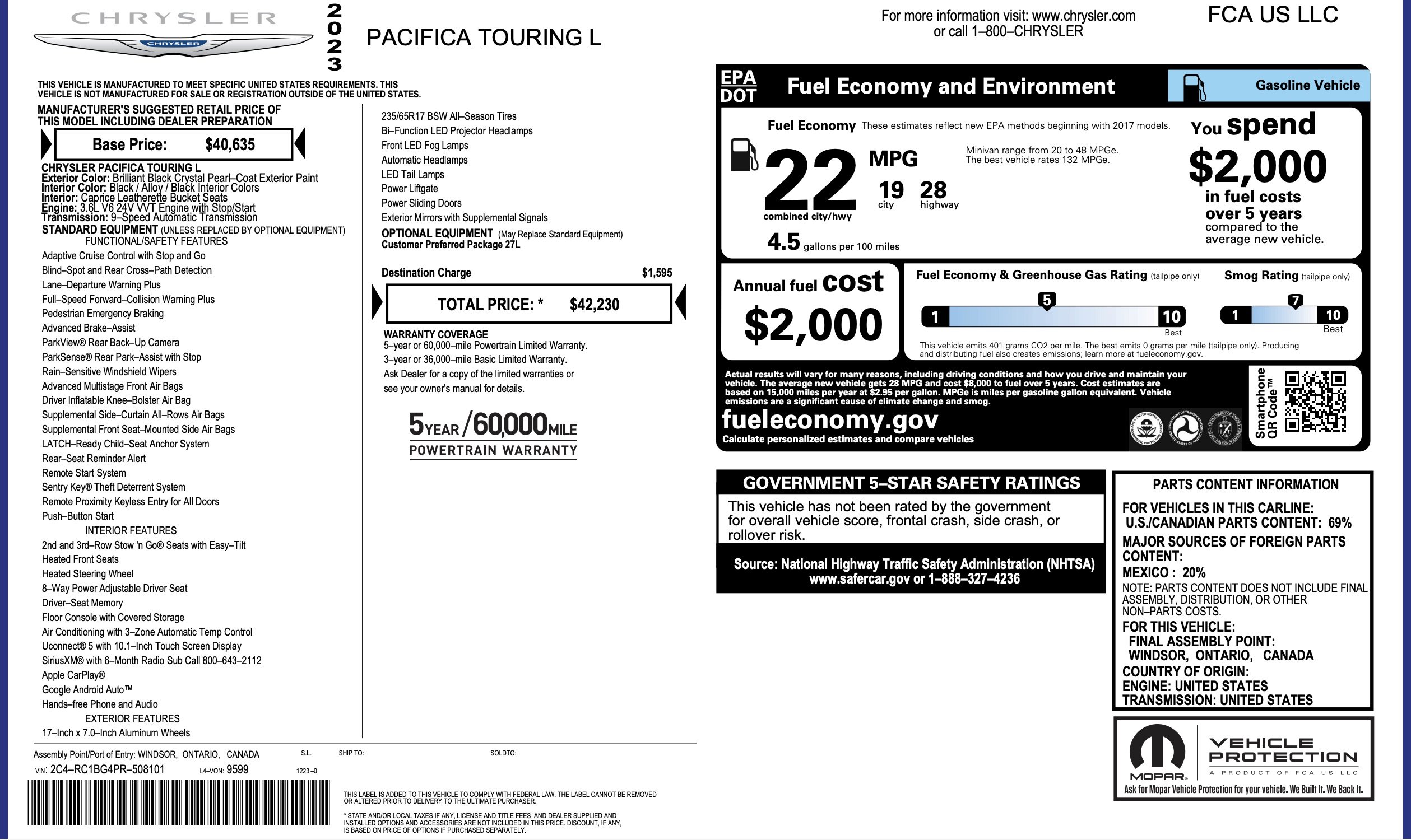 Used 2023 Chrysler Pacifica Touring-L image 5