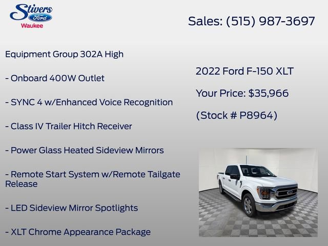 Used 2022 Ford F150 XLT w/ Equipment Group 302A High AWD/4WD image 8