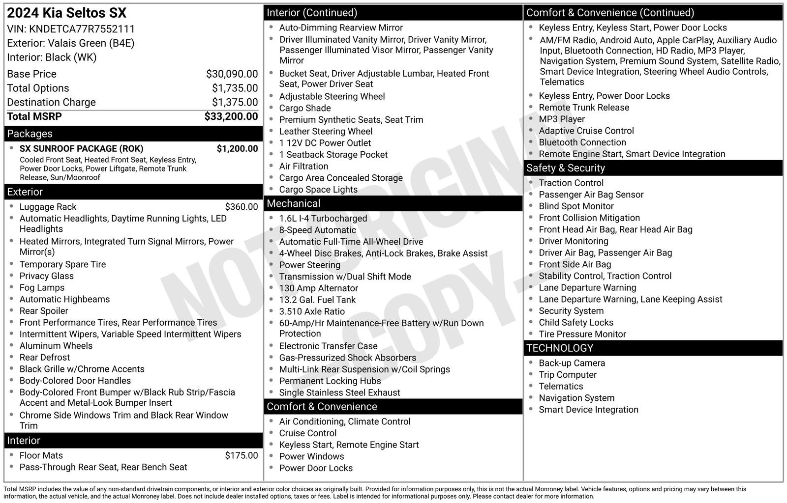 Certified 2024 Kia Seltos SX w/ SX Sunroof Package AWD/4WD image 33