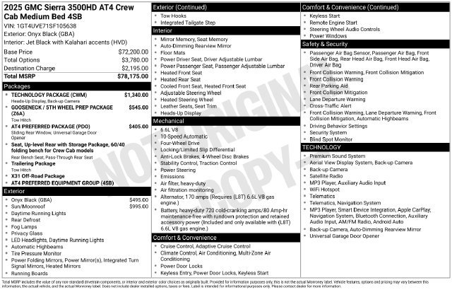 Used 2025 GMC Sierra 3500 AT4 w/ Technology Package AWD/4WD image 29