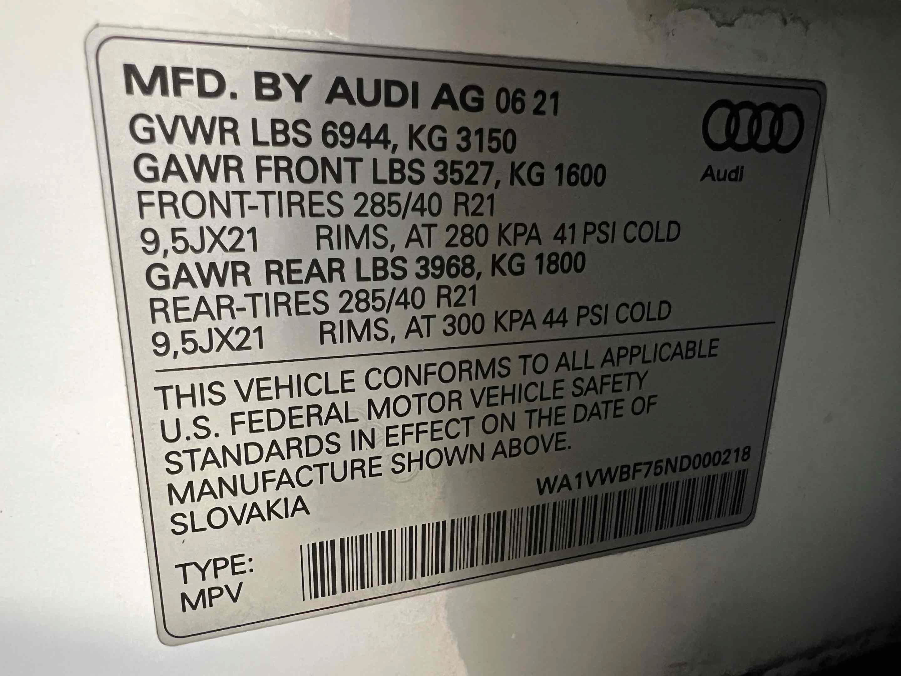 Used 2022 Audi SQ7 Prestige w/ Prestige Package AWD/4WD image 11