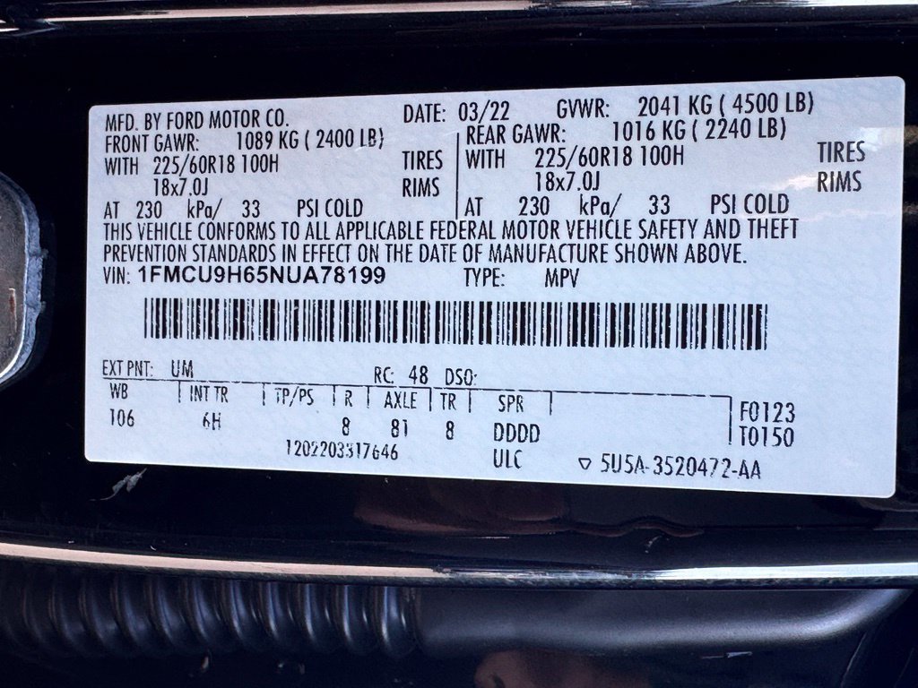 Used 2022 Ford Escape SEL AWD/4WD image 41