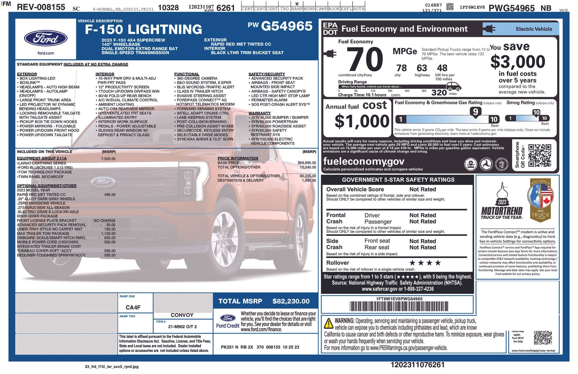 New 2023 Ford F150 Lightning Lariat w/ Equipment Group 511A High image 33