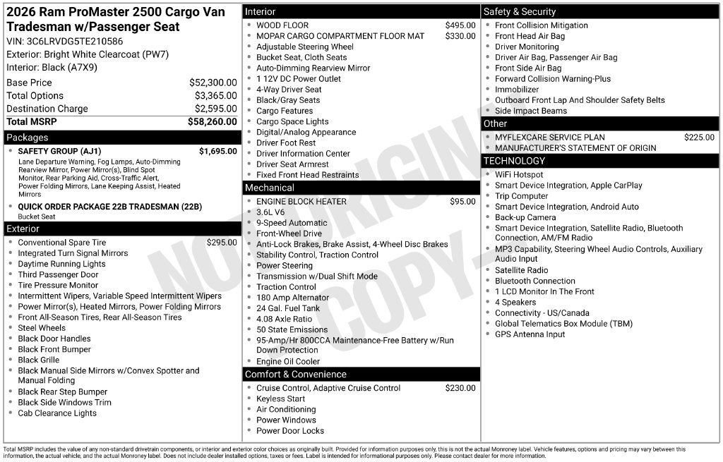 New 2026 RAM ProMaster 2500 w/ Safety Group FWD image 7