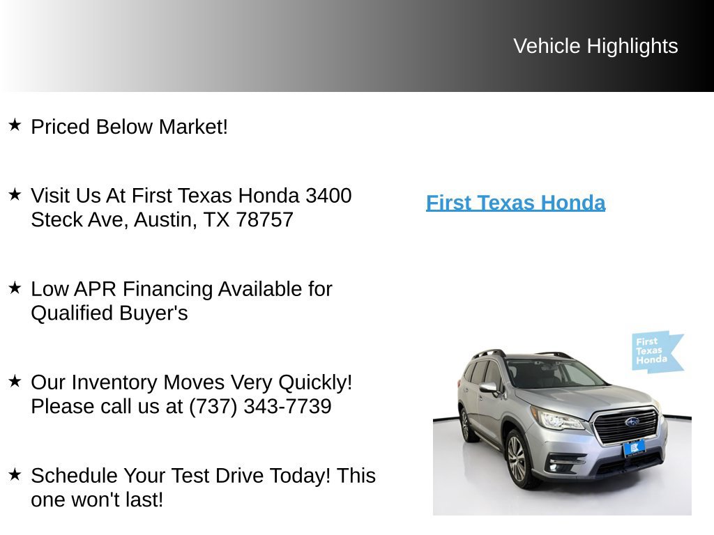 Used 2020 Subaru Ascent Limited w/ Popular Package #2A AWD/4WD image 9
