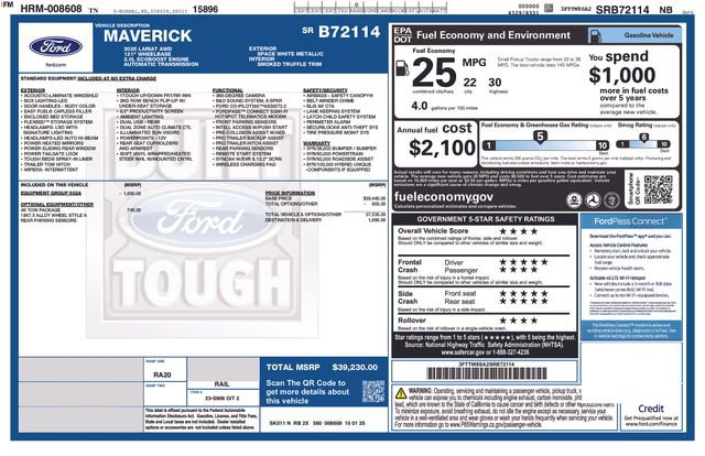 New 2025 Ford Maverick Lariat w/ 4K Tow Package AWD/4WD image 35