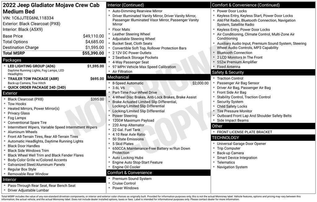 Used 2022 Jeep Gladiator Mojave w/ LED Lighting Group image 6