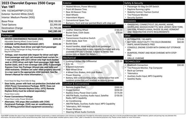 Used 2023 Chevrolet Express 2500 w/ Driver Convenience Package image 6