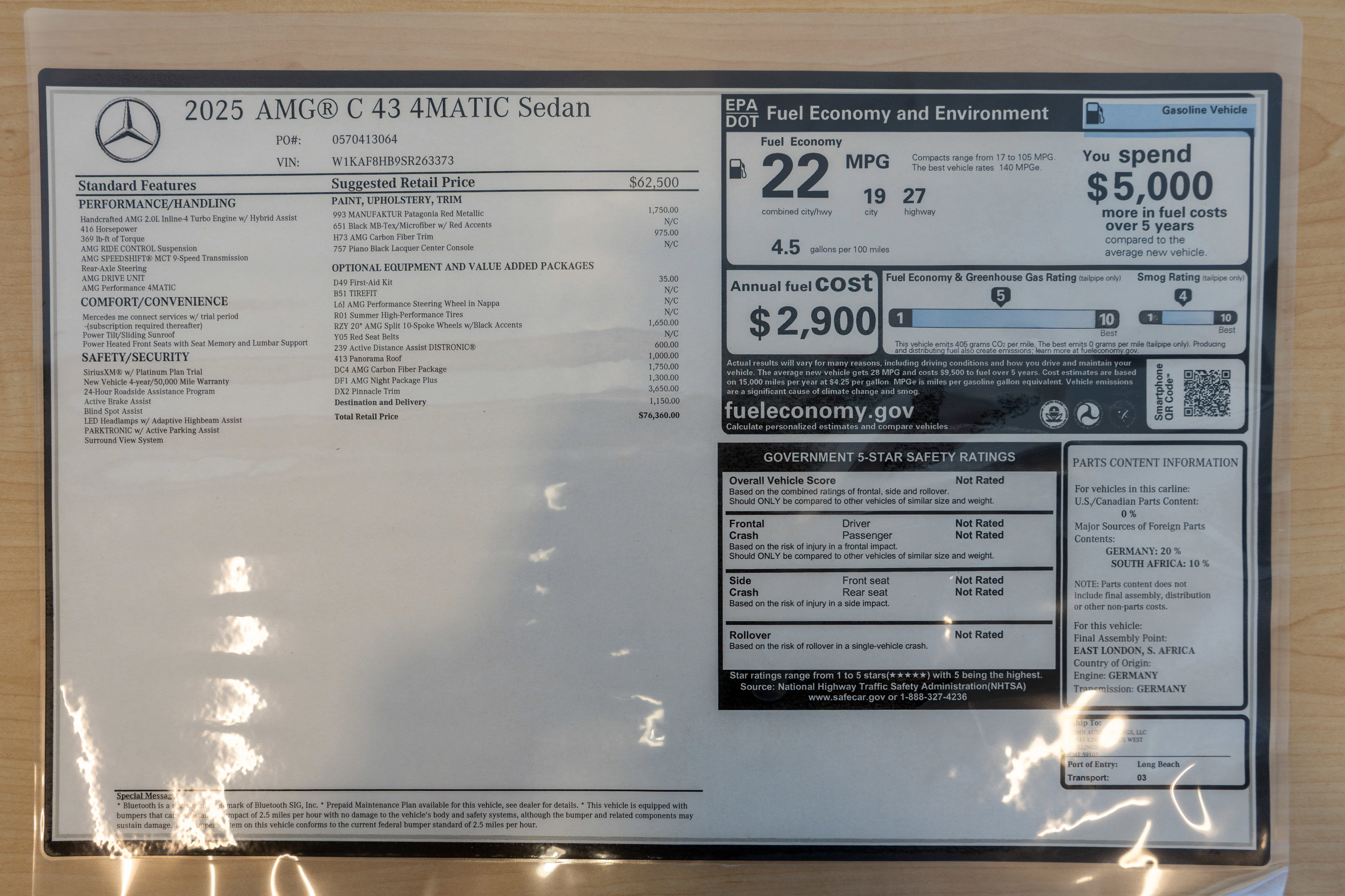 New 2025 Mercedes-Benz C 43 AMG 4MATIC Sedan image 36