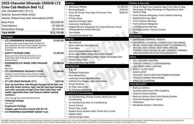 Used 2025 Chevrolet Silverado 2500 LTZ w/ LTZ Convenience Package image 5