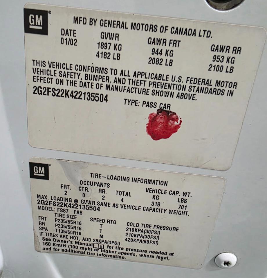 Used 2002 Pontiac Firebird Formula w/ Opt Pkg image 33