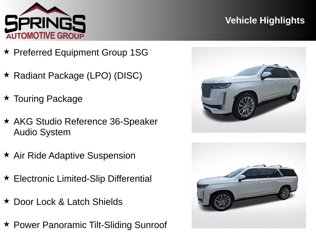 Used 2022 Cadillac Escalade ESV Premium Luxury Platinum w/ LPO, Radiant Package AWD/4WD image 2