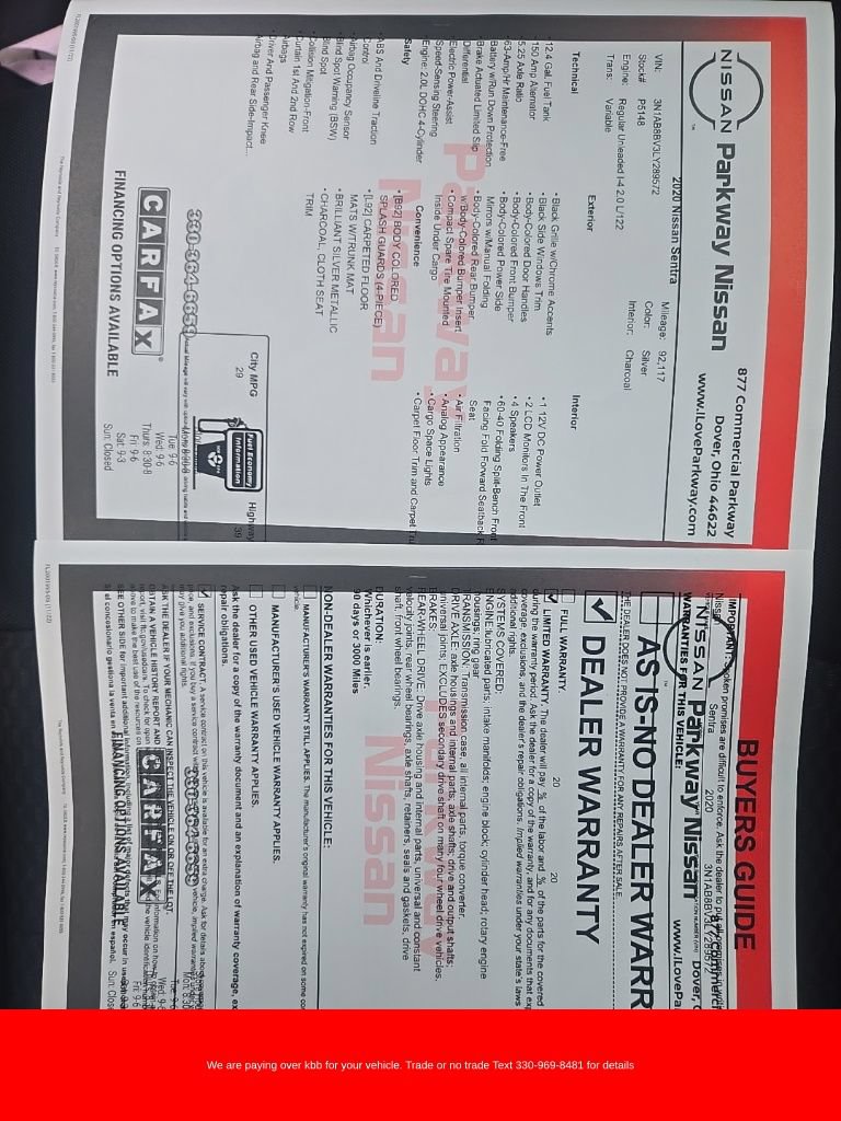 Used 2020 Nissan Sentra S FWD image 27