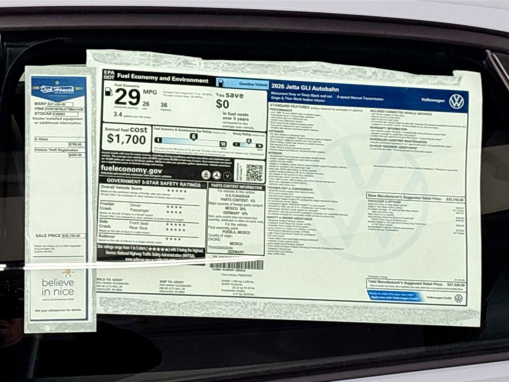 New 2026 Volkswagen Jetta GLI Autobahn image 24