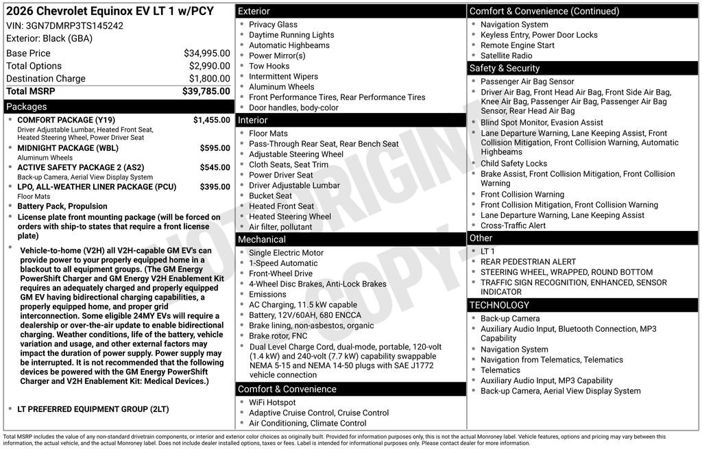 New 2026 Chevrolet Equinox EV LT w/ Comfort Package FWD image 4