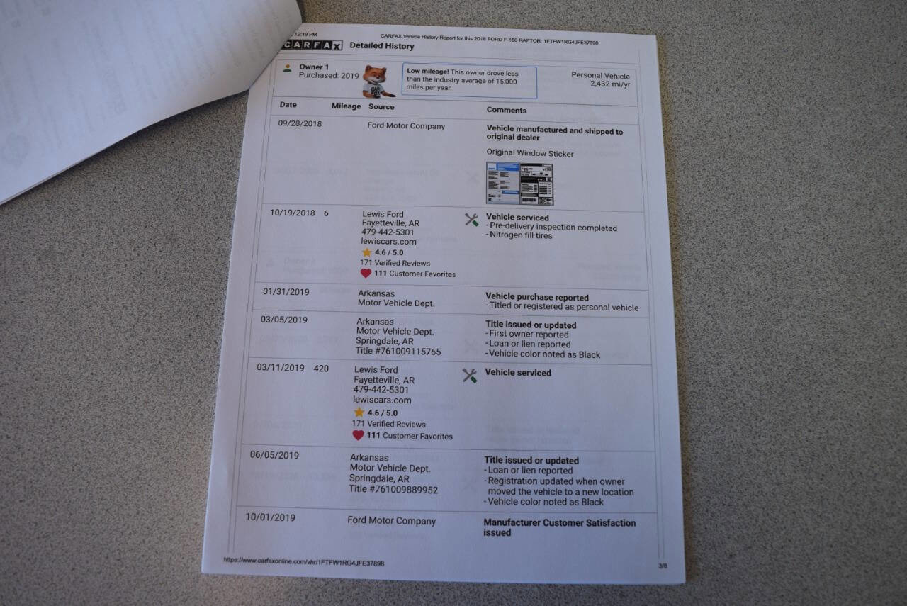 Used 2018 Ford F150 Raptor w/ Equipment Group 802A Luxury image 77