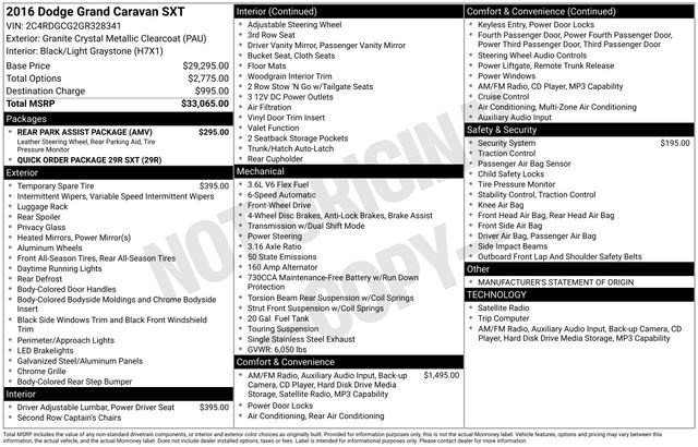Used 2016 Dodge Grand Caravan SXT w/ Rear Park Assist Package FWD image 14