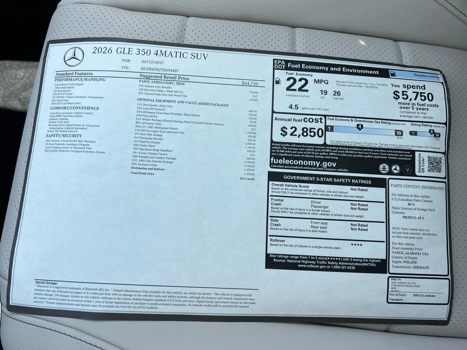 New 2026 Mercedes-Benz GLE 350 4MATIC image 19