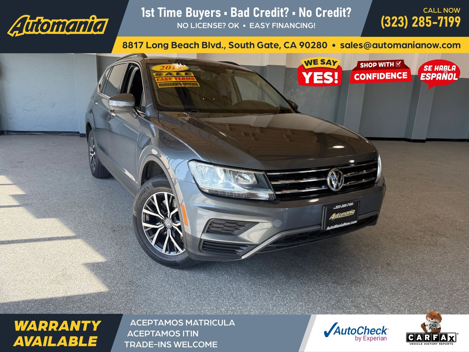 Used 2019 Volkswagen Tiguan SE w/ Panoramic Sunroof Package