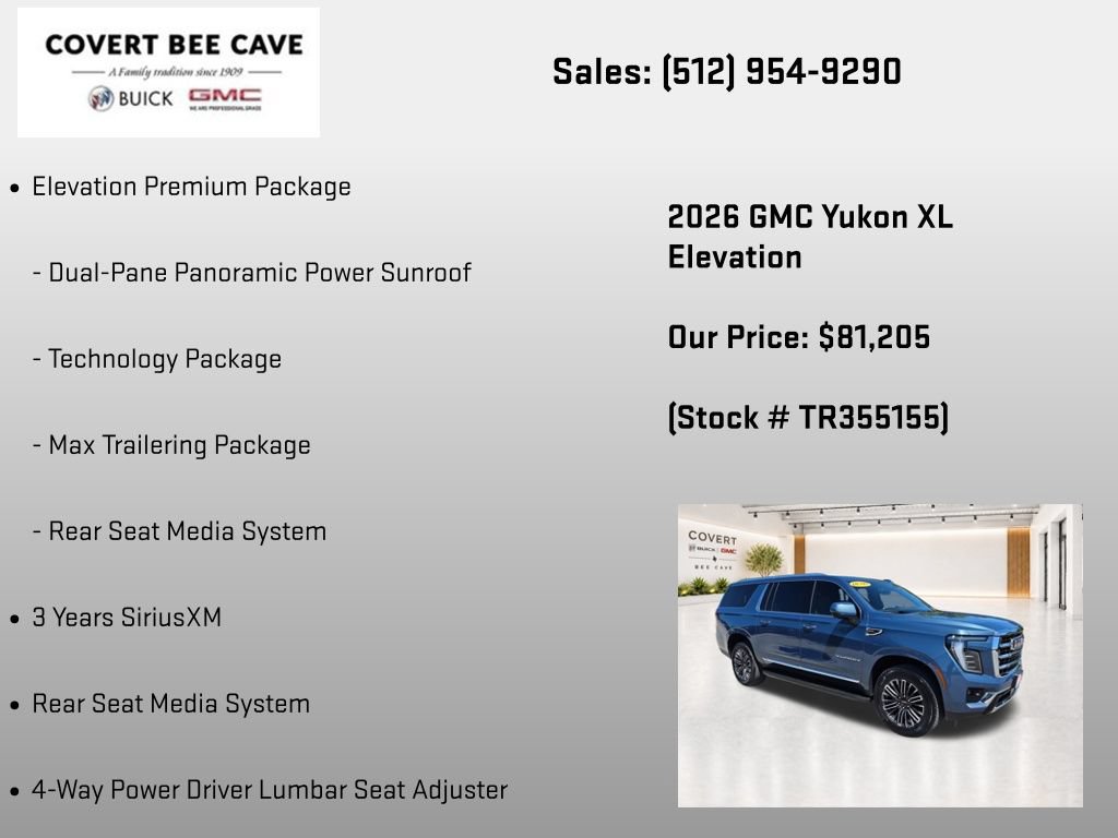New 2026 GMC Yukon XL Elevation w/ Elevation Premium Package AWD/4WD image 25