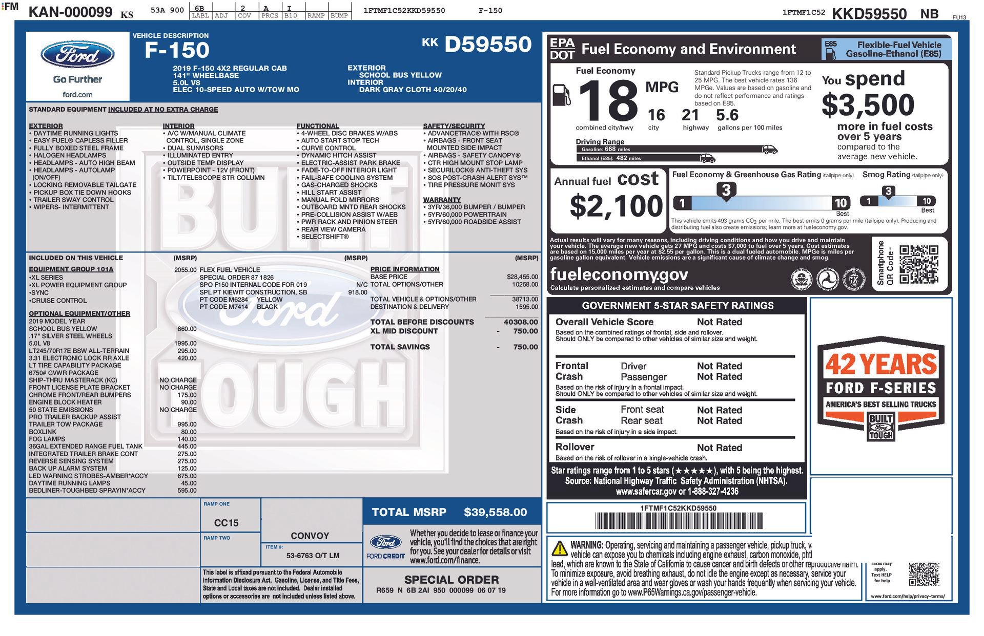 Used 2019 Ford F150 XL w/ Equipment Group 101A Mid RWD image 31
