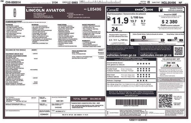 Used 2022 Lincoln Aviator Reserve w/ Equipment Group 201A AWD/4WD image 4