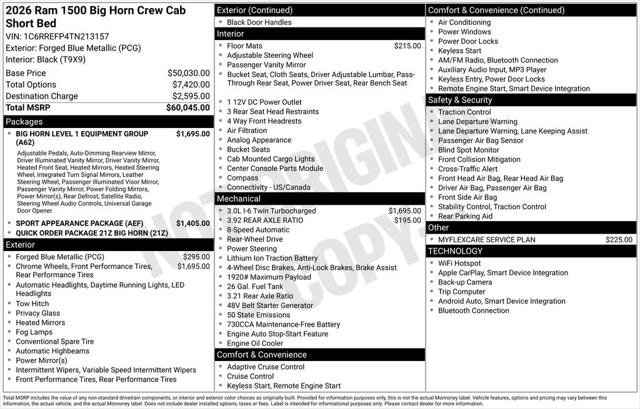 Certified 2026 RAM 1500 Big Horn RWD image 8