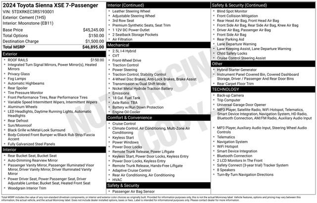 Used 2024 Toyota Sienna XSE FWD image 8