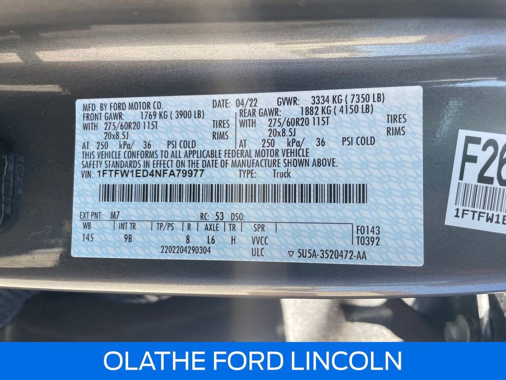 Used 2022 Ford F150 Platinum w/ Equipment Group 701A High image 31