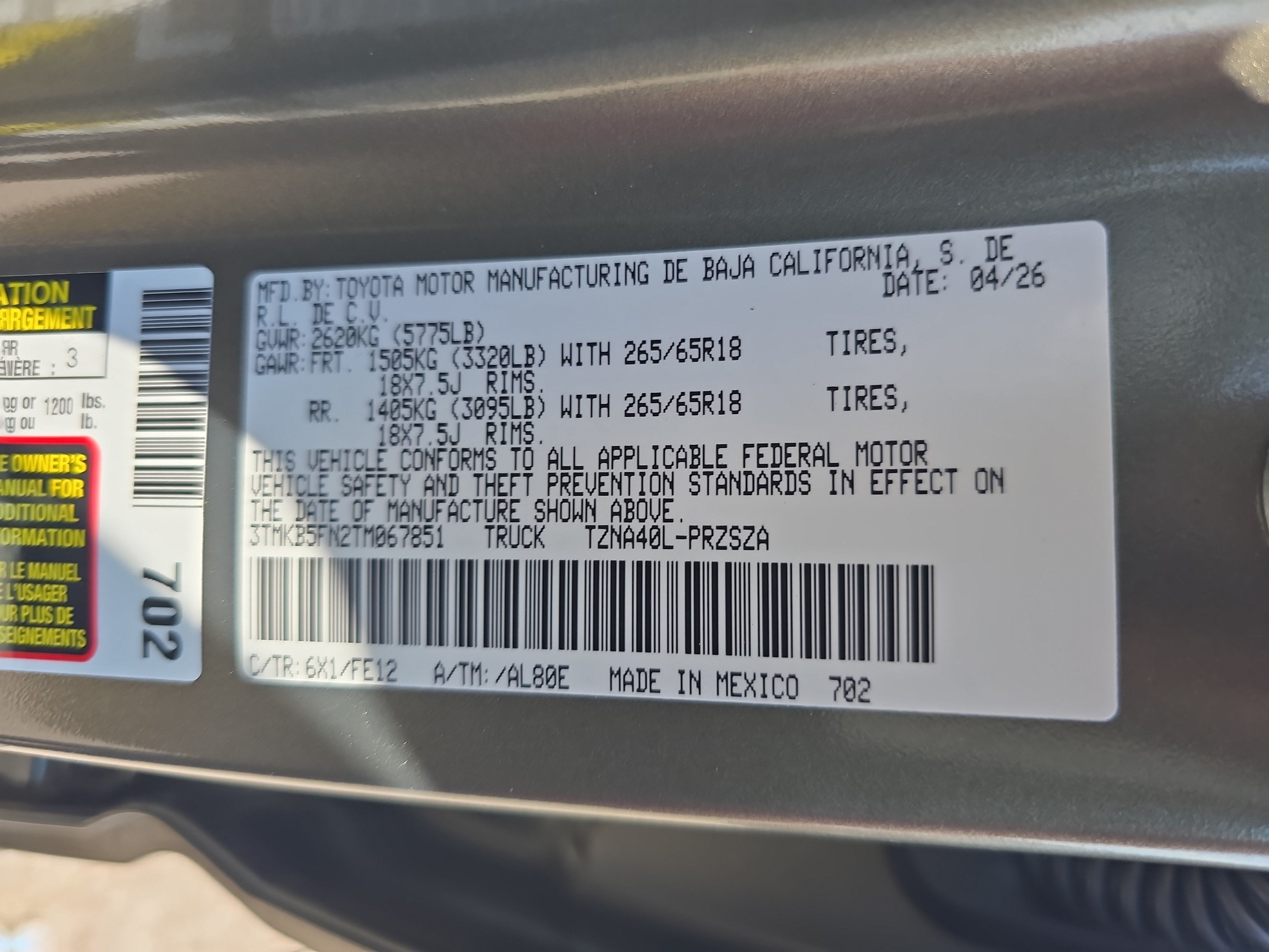 Used 2026 Toyota Tacoma TRD Sport RWD image 36