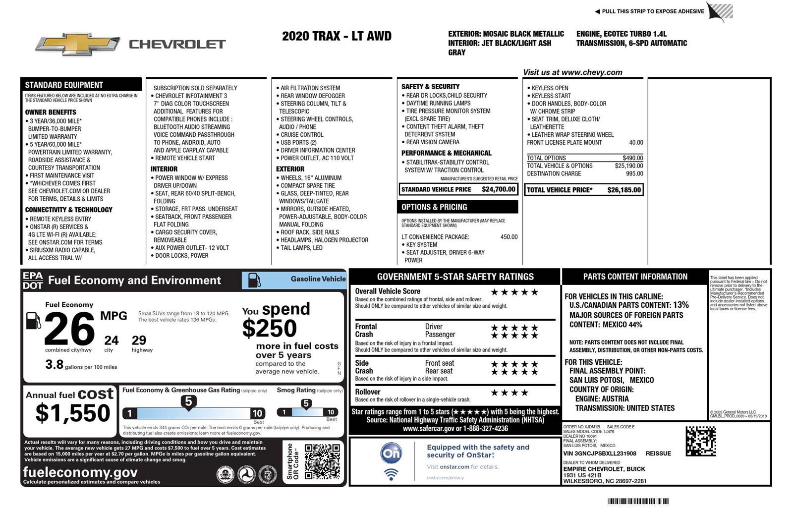Used 2020 Chevrolet Trax LT w/ LT Convenience Package image 35